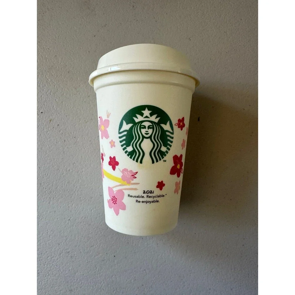 Starbucks Japan Limited Edition 2021 Sakura Cherry Blossom Reusable Short Cup
